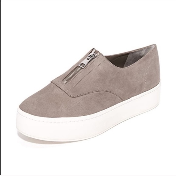 Vince Shoes - Vince Brown Warner Zip-Front Platform Sneaker 7